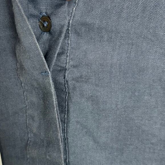 Standard James Perse Womens Linen Dress Sleeveless Button Front Blue Size Small - Picture 10 of 11